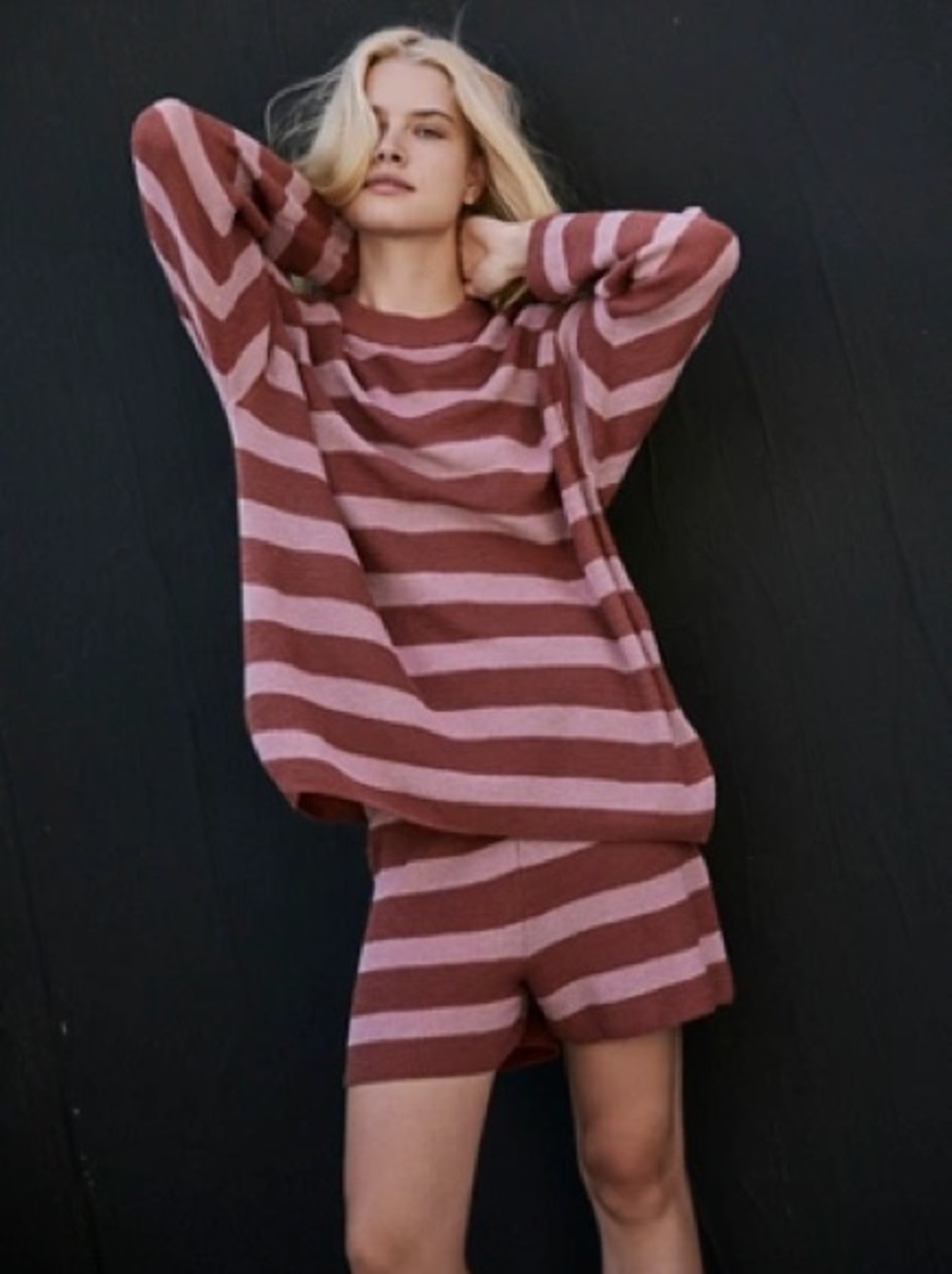 ✨NEW!✨ 🌅 RARE Free people Malibu Surf Sweater Set Sunset Canyon Combo Stripes XS